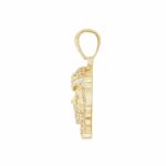 14K YELLOW GOLD 1CT ROUND/BAGUETTE DIAMOND MEN'S PENDANT - Image 3