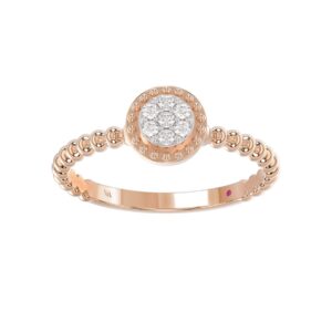 14K ROSE GOLD 1/10CT ROUND DIAMOND LADIES RING