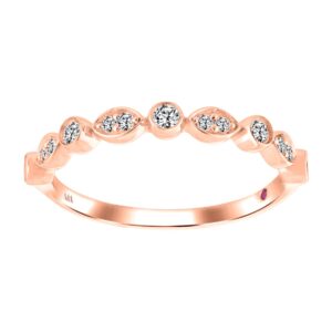 14K ROSE GOLD 1/4CT ROUND DIAMOND LADIES RING
