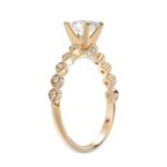 14K ROSE GOLD 1/6CT ROUND DIAMOND LADIES SEMI MOUNT RING(CENTER STONE MOUNT OVAL DIAMOND 1CT) - Image 2