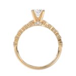 14K ROSE GOLD 1/6CT ROUND DIAMOND LADIES SEMI MOUNT RING(CENTER STONE MOUNT OVAL DIAMOND 1CT) - Image 4