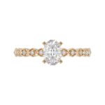 14K ROSE GOLD 1/6CT ROUND DIAMOND LADIES SEMI MOUNT RING(CENTER STONE MOUNT OVAL DIAMOND 1CT) - Image 6