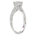 14K WHITE GOLD 1 1/2CT ROUND DIAMOND LADIES RING(CENTER STONE ROUND DIAMOND 7/8CT) - Image 2