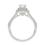 14K WHITE GOLD 1 1/2CT ROUND/EMERALD DIAMOND LADIES RING(CENTER STONE EMERALD DIAMOND 3/4CT) - Image 2
