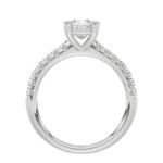 14K WHITE GOLD 1/2CT ROUND DIAMOND LADIES SEMI MOUNT BRIDAL SET (CENTER STONE PRINCESS DIAMOND 1CT) - Image 4