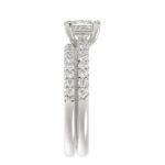 14K WHITE GOLD 1/2CT ROUND DIAMOND LADIES SEMI MOUNT BRIDAL SET (CENTER STONE PRINCESS DIAMOND 1CT) - Image 5