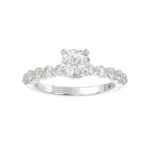 14K WHITE GOLD 1/2CT ROUND DIAMOND LADIES SEMI MOUNT RING (CENTER STONE ROUND DIAMOND 1CT) - Image 4