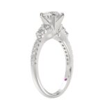14K WHITE GOLD 1/2CT ROUND DIAMOND LADIES SEMI MOUNT RING (CENTER STONE ROUND DIAMOND 1CT) - Image 3