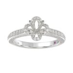 14K WHITE GOLD 1/2CT ROUND DIAMOND LADIES SEMI MOUNT RING (CENTER STONE ROUND DIAMOND 1CT) - Image 2