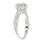 14K WHITE GOLD 1/2CT ROUND DIAMOND LADIES SEMI MOUNT RING (CENTER STONE ROUND DIAMOND 1CT) - Image 3
