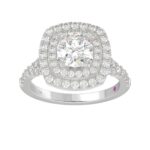 14K WHITE GOLD 1/2CT ROUND DIAMOND LADIES SEMI MOUNT RING(CENTER STONE MOUNT ROUND DIAMOND 1CT) - Image 3