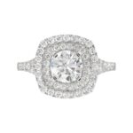 14K WHITE GOLD 1/2CT ROUND DIAMOND LADIES SEMI MOUNT RING(CENTER STONE MOUNT ROUND DIAMOND 1CT) - Image 6