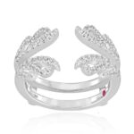14K WHITE GOLD 1/2CT ROUND DIAMOND LADIES WRAP RING
