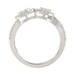 14K WHITE GOLD 1/2CT ROUND/BAGUETTE DIAMOND LADIES FASHION RING - Image 2