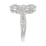14K WHITE GOLD 1/2CT ROUND/BAGUETTE DIAMOND LADIES FASHION RING - Image 5