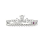 14K WHITE GOLD 1/2CT ROUND/PEAR DIAMOND LADIES RING - Image 4