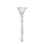 14K WHITE GOLD 1/4CT ROUND DIAMOND LADIES SEMI MOUNT RING (CENTER STONE OVAL DIAMOND 1CT) - Image 6