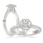 14K WHITE GOLD 1CT ROUND DIAMOND LADIES RING(CENTER STONE ROUND DIAMOND 1CT)