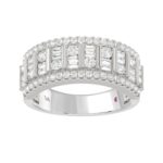 14K WHITE GOLD 1CT ROUND/BAGUETTE DIAMOND LADIES BAND