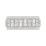 14K WHITE GOLD 1CT ROUND/BAGUETTE DIAMOND LADIES BAND - Image 4
