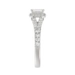 14K WHITE GOLD 1CT ROUND/BAGUETTE/EMERALD DIAMOND LADIES RING - Image 5