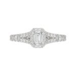 14K WHITE GOLD 1CT ROUND/BAGUETTE/EMERALD DIAMOND LADIES RING - Image 6