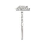 14K WHITE GOLD 1CT ROUND/BAGUETTE/PEAR DIAMOND LADIES RING( CENTER STONE PEAR DIAMOND 1/2 CT) - Image 5