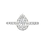 14K WHITE GOLD 1CT ROUND/BAGUETTE/PEAR DIAMOND LADIES RING( CENTER STONE PEAR DIAMOND 1/2 CT) - Image 6