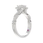 14K WHITE GOLD 1CT ROUND/PEAR DIAMOND LADIES BRIDAL SET(CENTER STONE PEAR DIAMOND 1/2CT) - Image 5