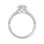 14K WHITE GOLD 1CT ROUND/PEAR DIAMOND LADIES RING( CENTER STONE PEAR DIAMOND 1/2 CT) - Image 4