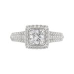 14K WHITE GOLD 3/4CT ROUND DIAMOND LADIES SEMI MOUNT RING(CENTER STONE MOUNT PRINCESS DIAMOND 1CT) - Image 6