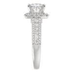 14K WHITE GOLD 3/4CT ROUND DIAMOND LADIES SEMI MOUNT RING(CENTER STONE MOUNT PRINCESS DIAMOND 1CT) - Image 5