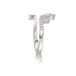 14K WHITE GOLD 3/8CT ROUND/PEAR DIAMOND LADIES RING - Image 3
