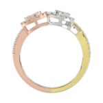 14K WHITE GOLD/ROSE GOLD/YELLOW GOLD 1/2CT ROUND/BAGUETTE DIAMOND LADIES FASHION RING - Image 2