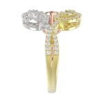 14K WHITE GOLD/ROSE GOLD/YELLOW GOLD 1/2CT ROUND/BAGUETTE DIAMOND LADIES FASHION RING - Image 5