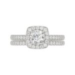 14K WHITE GOLD1 1/3CT ROUND DIAMOND LADIES BRIDAL SET(CENTER STONE ROUND DIAMOND 3/4CT) - Image 4