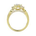 14K YELLOW GOLD 1 1/2CT ROUND/OVAL DIAMOND LADIES FASHION RING( CENTER STONE OVAL DIAMOND 3/4CT / 2 SIDE STONE ROUND DIAMOND 3/8CT) - Image 4