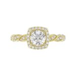 14K YELLOW GOLD 1/3CT ROUND DIAMOND LADIES SEMI MOUNT RING(CENTER STONE ROUND DIAMOND 1CT) - Image 6