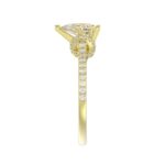 14K YELLOW GOLD 1/3CT ROUND/PEAR DIAMOND LADIES RING(CENTER STONE MOUNT PEAR DIAMOND 1CT) - Image 5