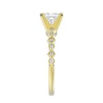 14K YELLOW GOLD 1/6CT ROUND/PRINCESS DIAMOND LADIES RING(CENTER STONE MOUNT PRINCESS DIAMOND 1CT) - Image 5