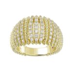 14K YELLOW GOLD 1CT ROUND DIAMOND LADIES FASHION RING