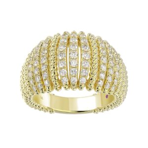 14K YELLOW GOLD 1CT ROUND DIAMOND LADIES FASHION RING
