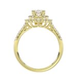 14K YELLOW GOLD 3/4CT ROUND/OVAL DIAMOND LADIES SEMI MOUNT RING(CENTER STONE MOUNT OVAL DIAMOND 1CT) - Image 5