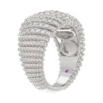 18K WHITE  GOLD 1CT ROUND DIAMOND LADIES FASHION RING - Image 3