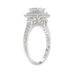 18K WHITE GOLD 1 1/2CT ROUND/BAGUETTE/PRINCESS DIAMOND LADIES BRIDAL SET(CENTER STONE PRINCESS DIAMOND 3/4CT) - Image 5