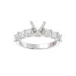 18K WHITE GOLD 1 1/2CT ROUND/EMERALD DIAMOND LADIES RING(CENTER STONE MOUNT ROUND DIAMOND 2CT) - Image 2