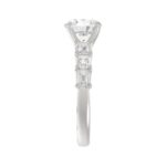 18K WHITE GOLD 1 1/2CT ROUND/EMERALD DIAMOND LADIES RING(CENTER STONE MOUNT ROUND DIAMOND 2CT) - Image 6