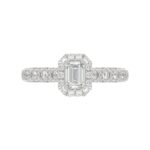 18K WHITE GOLD 1 1/3CT ROUND/EMERALD DIAMOND LADIES RING (CENTER STONE EMERALD DIAMOND 1/2CT) - Image 5