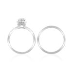 18K WHITE GOLD 1 1/4CT ROUND/PEAR DIAMOND LADIES BRIDAL SET(CENTER STONE PEAR DIAMOND 3/4CT) - Image 3