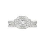 18K WHITE GOLD 1 5/8CT ROUND/PRINCESS DIAMOND LADIES RING(CENTER STONE PRINCESS DIAMOND 1/2CT) - Image 4